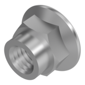 ISO 7043, Hexagonal nut with flange and insert, M 8, 8, Zinc-nickel, black, 8 µm, ZnNi8/Fn/T2 µ0,09 - 0,14